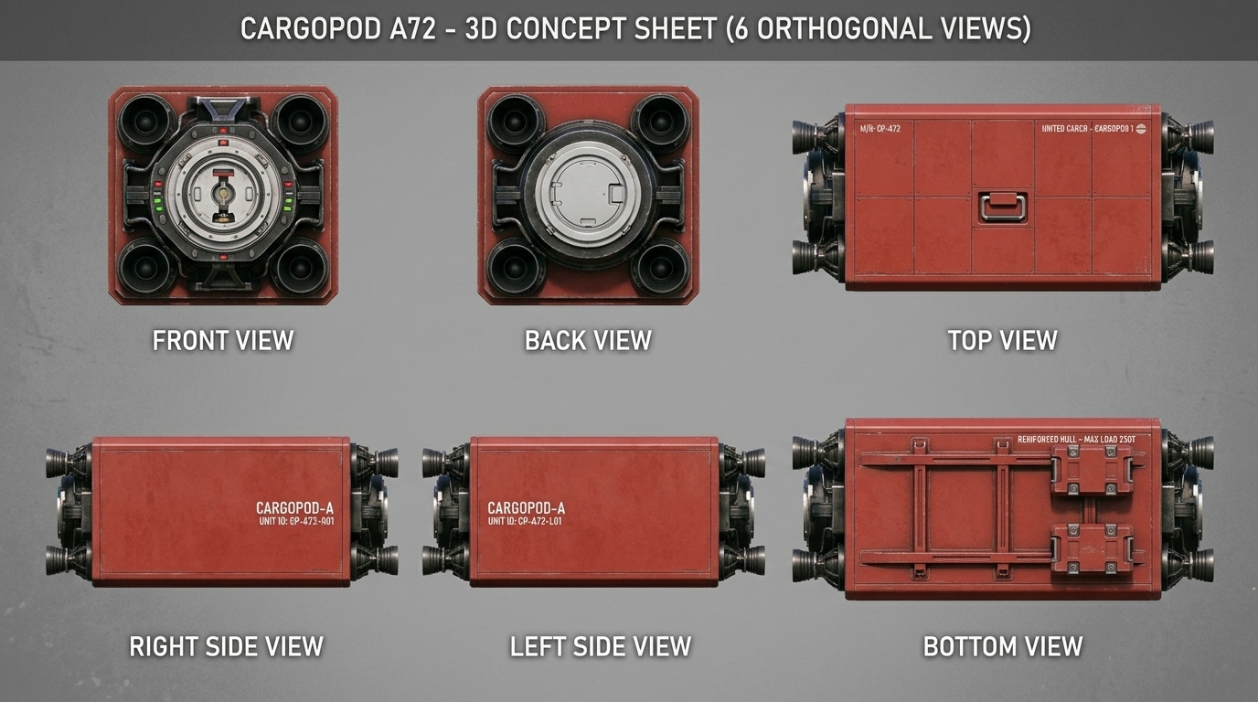 RedTransporter six orthogonal concept views