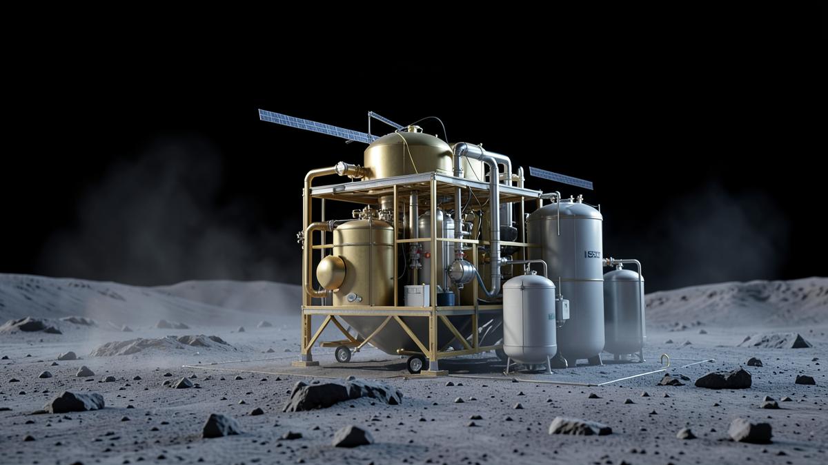 Lunar propellant production plant on the regolith